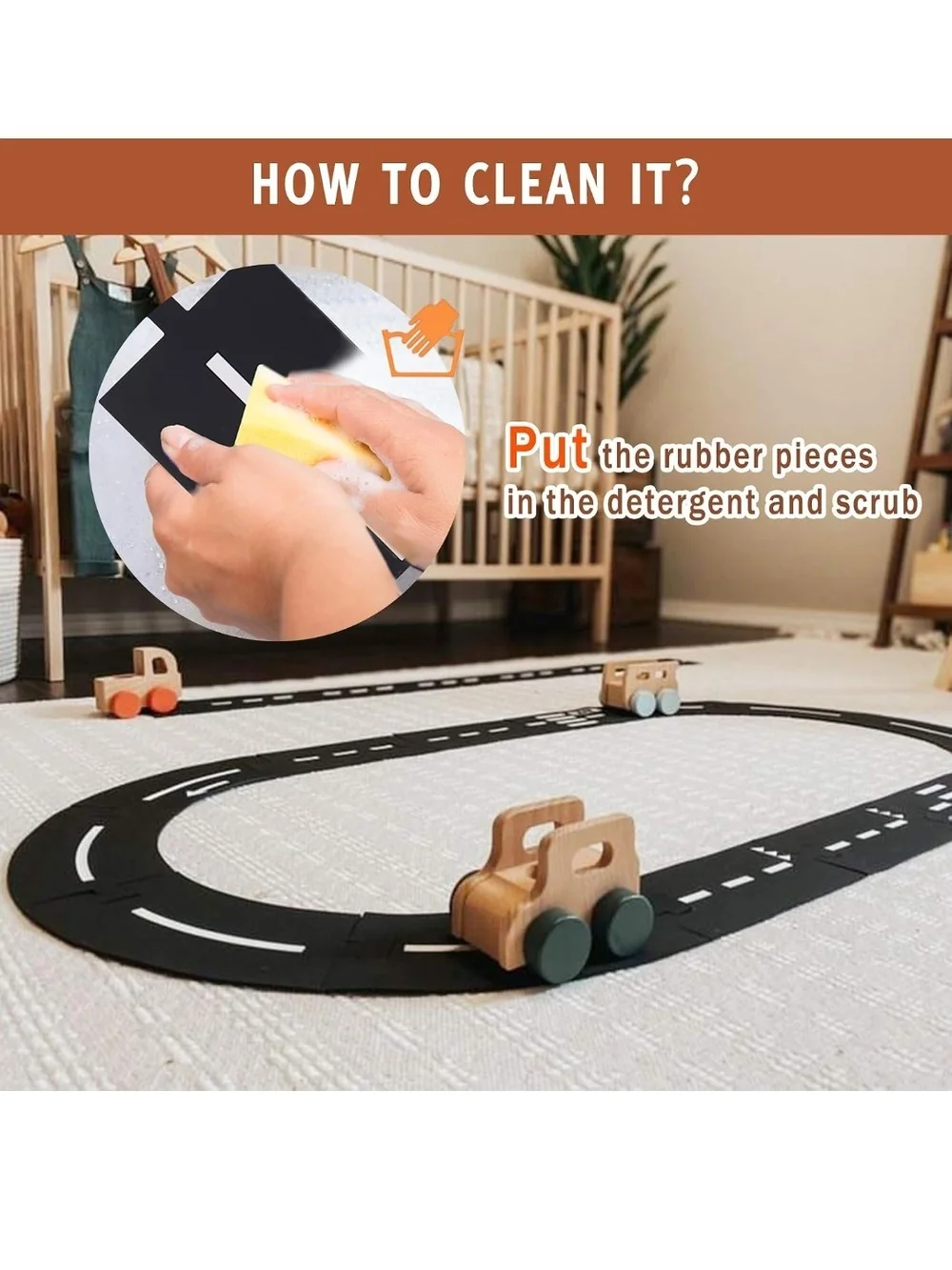 Rubber Car Track Set - Black